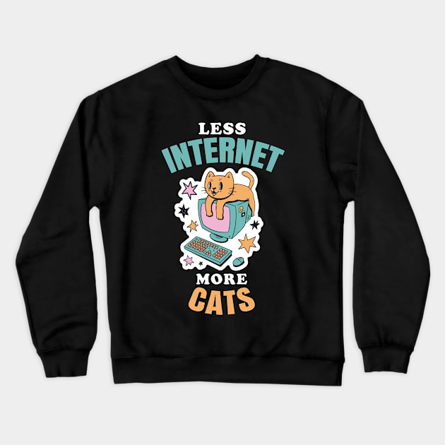 Less Internet more food Crewneck Sweatshirt by alexalexay